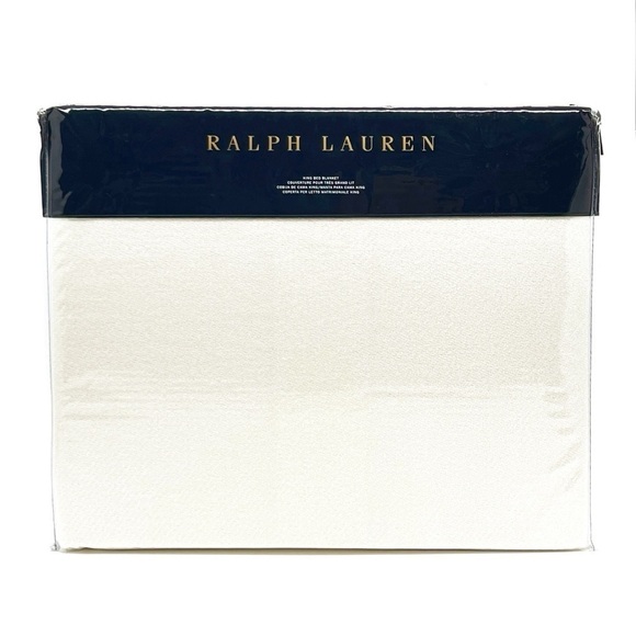 Ralph Lauren Home King Hayes Wool Blend Bed Blanket Classic Cream New NWT - Picture 1 of 7